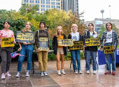 People holding signs