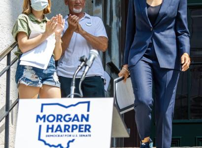 Morgan Harper at rally