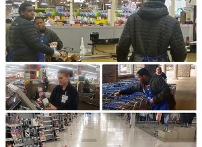 Photos of grocery store workers