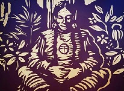 A person sitting in meditation