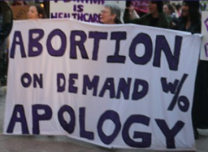 Banner saying Abortion on Demand without Apology