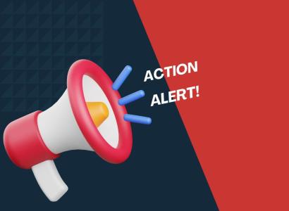 Action alert with bullhorn