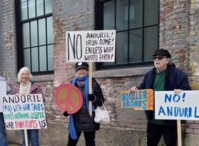 People holding signs