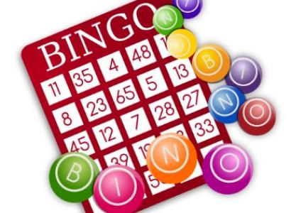 Bingo card and disks