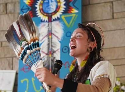 Native woman singing