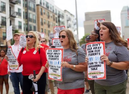 Teachers protesting