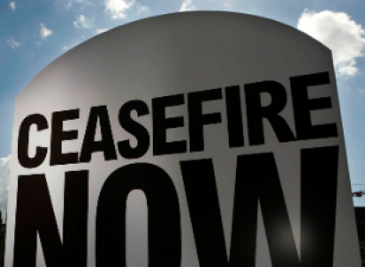 Sign saying Ceasefire Now