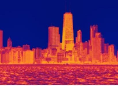 Red hot city skyline
