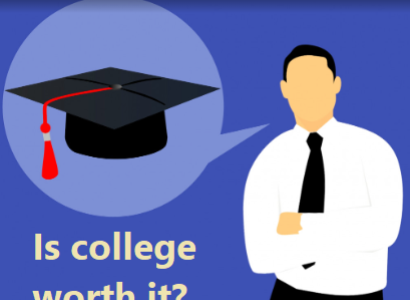Is college worth it with man and graduation hat