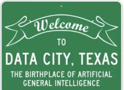 Sign saying Welcome to Data City Texas