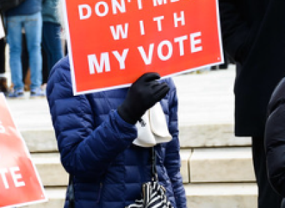 Sign saying Don't mess with my vote