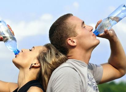 Drinking bottled water