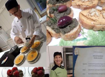 Photos of food and staff of restaurant