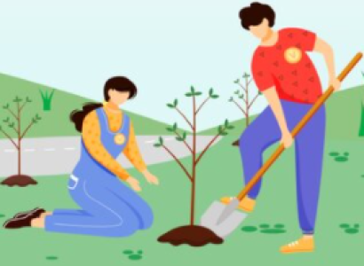 People planting trees