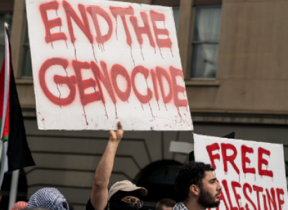 End the Genocide sign
