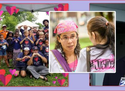 Photos of Esther Flores and her work and David Yost