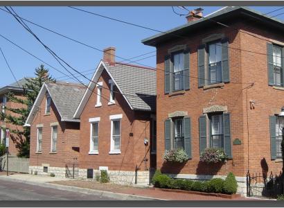 Old brick historic buildings