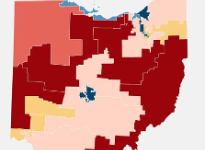 Gerrymandered Ohio map