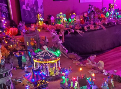 Miniature houses and people