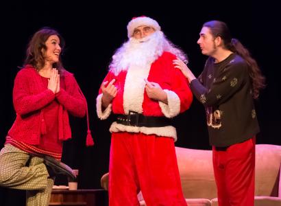 Santa and others on the stage