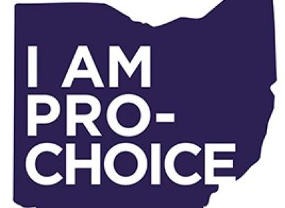 Ohio state with words I am pro choice