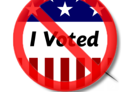 I voted with no sign over it