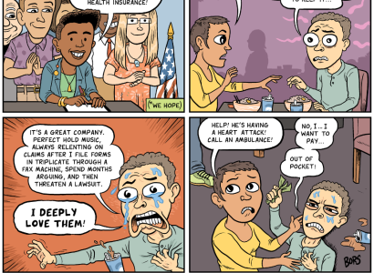 Comic about wanting to pay for healthcare
