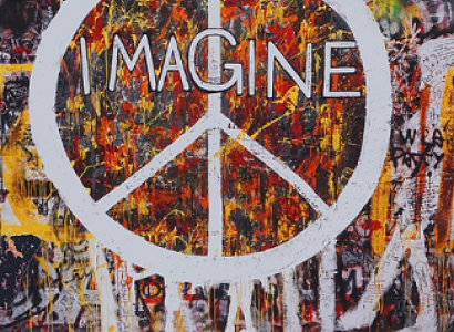 Peace sign with word IMAGINE