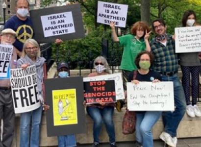 People with protest signs