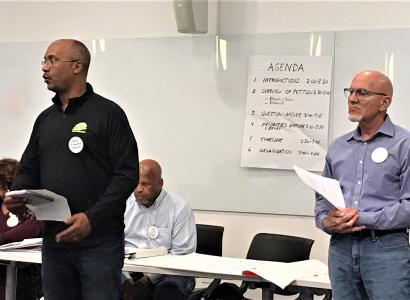 Two men giving a presentation