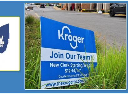 Kroger sign and union sign