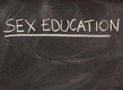 The words Sex education on a blackboard