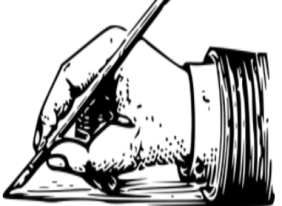 Hand writing a letter