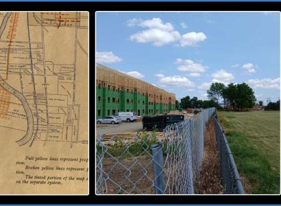 The land to be developed and a map