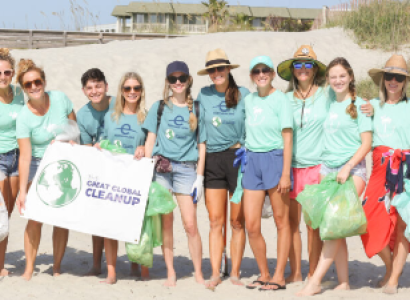 People posing on beach