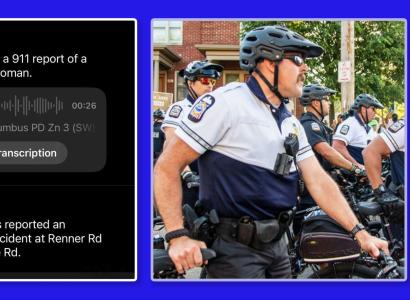 Citizen App posting and bicycle cop