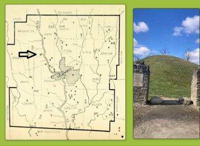 Map and photo of mound