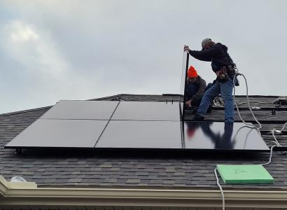 Solar panels on rooftop