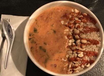 Soup looking concoction in a bowl