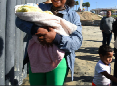 Woman holding baby