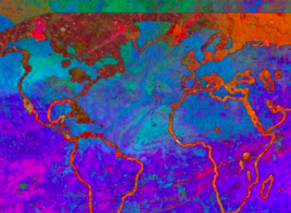 Colorful map of Earth