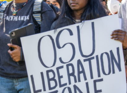 Sign saying OSU liberation zone