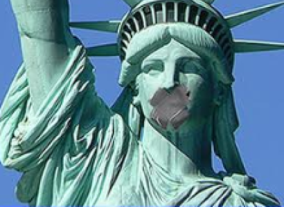 Statue of liberty with gag