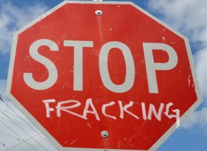 Stop sign saying Stop Fracking