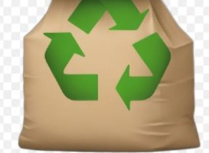 Bag with three arrows for reduce, reuse and recycle