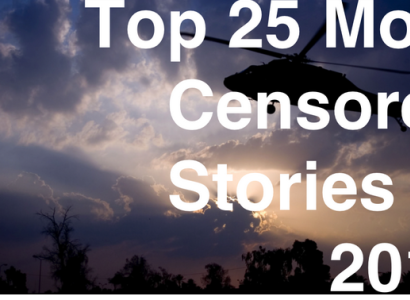 Helipcopter in background with words Top 25 Most Censored Stories of 2016