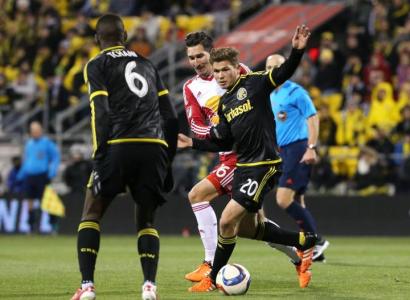 Soccer players on the field