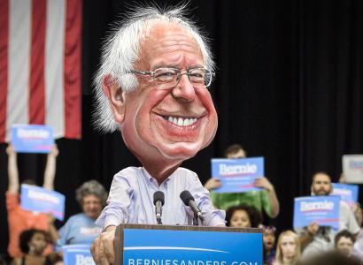 Cartoon of Bernie Sanders