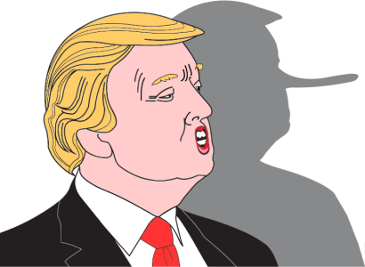 Trump with shadow of a longer nose