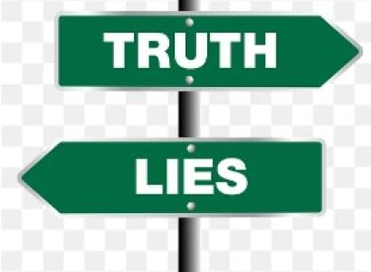 Two signs saying Truth and Lies